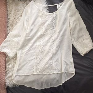 White detailed backless blouse